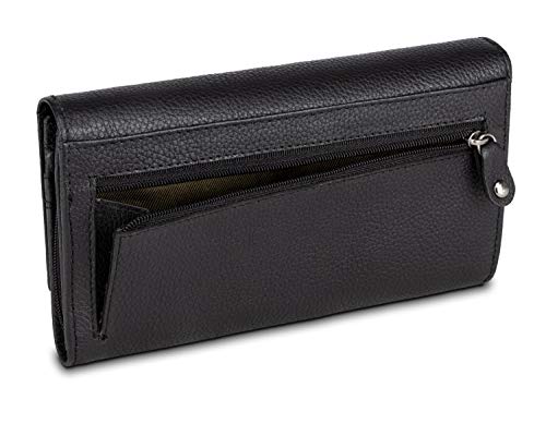 LEABAGS Leather Wallets for Women - RFID Blocking Button Closure credit card slots - Women's Wallets Small Genuine Leather Bifold Compact3