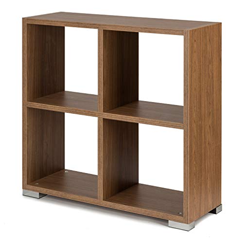 MUBLECASA.COM MUEBLECASA.COM Estantería Cubo 2x2 Nogal, 80cm Ancho x 202cm Alto x 28cm Fondo Cover