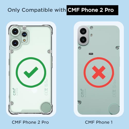 Image of Pikkme Back Cover for CMF by Nothing Phone 2 Pro 5G PC + TPU Clear Transparent Raised Edges Shockproof Protective Phone Bumper Case(Transparent)