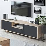 tv led 46 pouces en cm MEUBLE TV VISALIA - Buffet TV salon, meuble télé 3 portes, Buffet bas pour salon, cm 150x41h46, Chêne