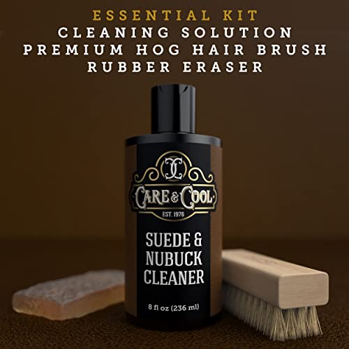 Care & Cool Suede and Nubuck Cleaner Kit (8 oz) Restores Color & Vibrancy to Shoes Clothes, and Furniture (Essential Kit)2