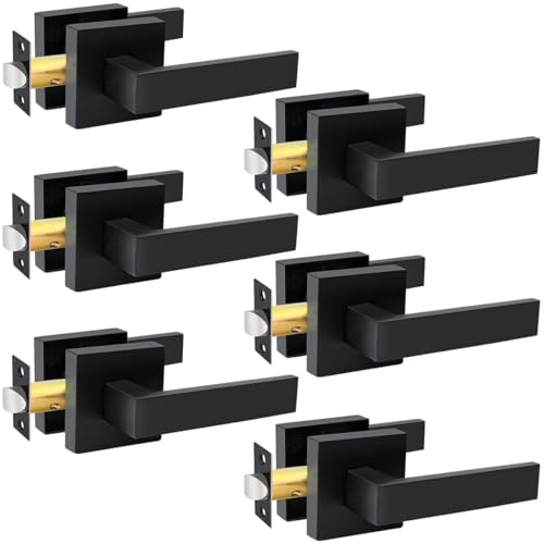 KAMOTA Passage Door Levers, 6 Pack Black