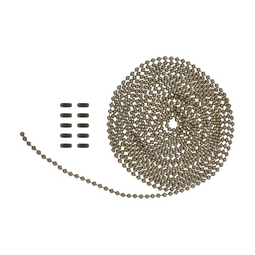 DIYEAH Rallonge Chaînette à Billes pour Ventilateur de Plafond et Lampe – 3 Mètres avec 10 Connecteurs de Fixation – Accessoires de Remplacement pour Tirette et Chaîne Suspendre Usage