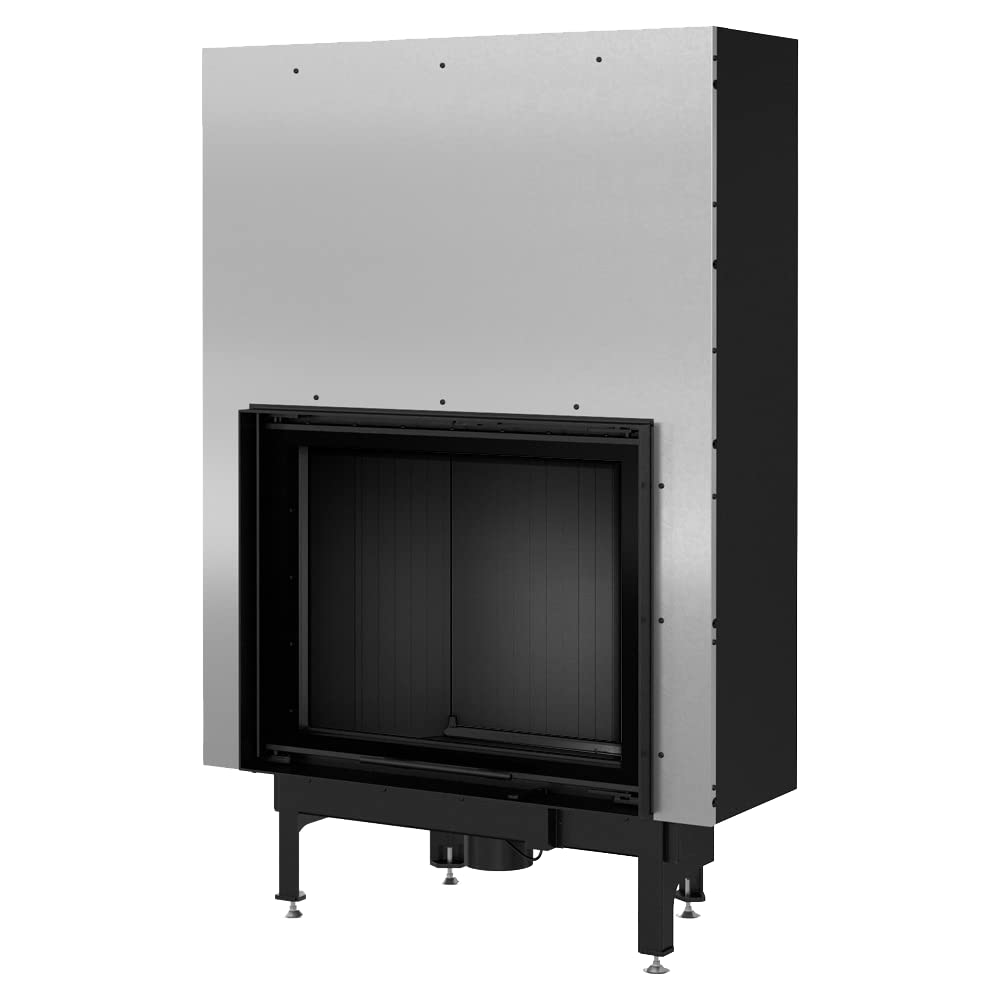KRATKI Inserto per camino in acciaio a legna NADIA 13 kW Ø200 saliscendi A+ | Acciaio nero, efficienza 81%, classe A+. Ecodesign, BImSchV 2, Kratki PRO; per recupero calore.; combustione efficiente