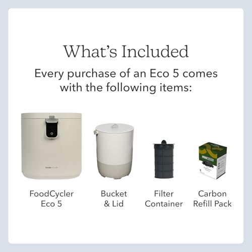 Image of FoodCycler Eco 5 Award-Winning Electric Kitchen Composter & Food Waste Recycler| 5L Compact Countertop Compost Machine | 2026 | 2-Year Warranty | Odorless Indoor Waste Solution | White