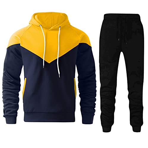 Costume pour homme jaune M ensemble 2 pièces veste à capuche et pantalon