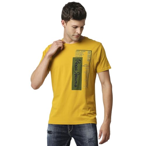 Image of Pepe Jeans Men's Fitted Crew Neck Printed T-Shirt