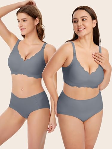 Image of Angelhood Nursing Bras for Breastfeeding Ultra Comfort Seamless Maternity Bra Wireless Pregnancy Bralette with Extra Extender