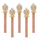 5 Stück Kupfer Füllventile 6,3cm mit Spindeleinsatz für Kältemittel