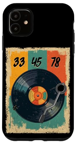 Tourne-disque vinyle rétro 33 45 78 tr/min pour amateur de DJ Coque pour iPhone 11