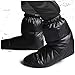 NIDONE Down Booties Socks, 1 Pair Ultralight Winter Down Booties Socks with Storage Bag, Windproof Sleeping Sock, Cozy Foot Warmer for Camping (L)