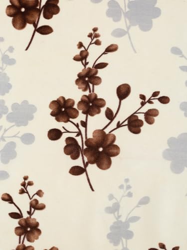 Image of Home Sizzler 2 Pieces Solid Patch Bloom Burst Eyelet Polyester Door Curtains - 7 Feet, Brown