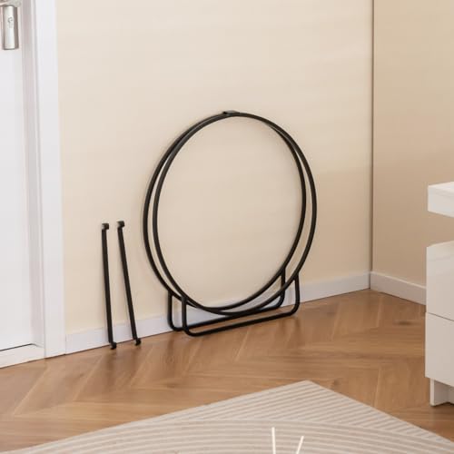 COSTWAY Firewood Rack, Round Tubular Steel Log Hoop Baskets, Heavy Duty Firewood Storage Log Holder for Indoor Outdoor Patio Lawn Garden, Holds Up to 230Kg, 60 x 36 x 62cm COSTWAY Firewood Rack, Round Tubular Steel Log Hoop Baskets, Heavy Duty Firewood Storage Log Holder for Indoor Outdoor Patio Lawn Garden, Holds Up to 230Kg, 60 x 36 x 62cm