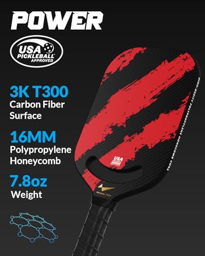 Warping Point Carbon Fiber Pickleball Paddle With Aero Throat thumb #1