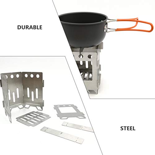 BESPORTBLE Fogão de Piquenique de Aço Inoxidável para Acampamento de Madeira, Cozinha Portátil Combi