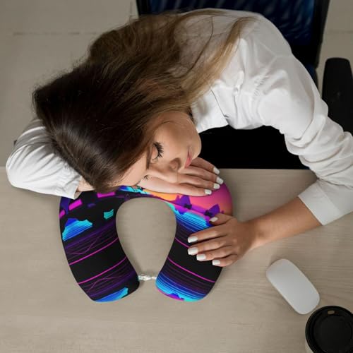 Almohada U espuma viscoelástica 25 cm viaje negro miniatura 7