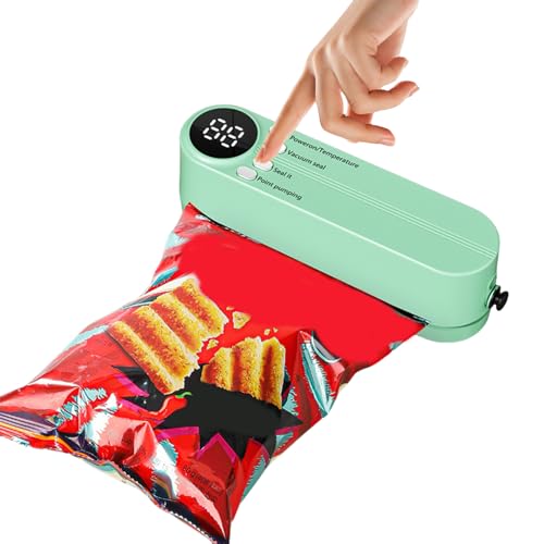 mumisuto真空パック機 フードシーラー食品保存用 USB充電式60kPa強力吸引 3モード切替 デジタル表示 コンパクト 静音設計 密封・脱気・ガス充填対応 家庭用真空封入機 (圧縮袋は含まれません）