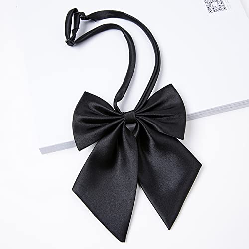 Image of LOPURO Lady Adjustable Pre-tied Bow Tie, Pre Women Uniform Bow Tie Solid Color Bowties for Women Cosplay Party