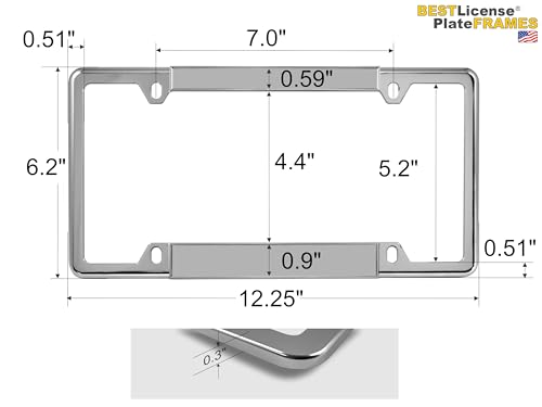 [Officially Licensed US Marine Corps Product] - USMC Veteran - Domed Custom-Made Personalized Narrow (Thin) Top 4 Hole Metal Car License Plate Frame with Free caps - Black Frame (Qty: 1) by BestLicensePlateFrames - Image 7