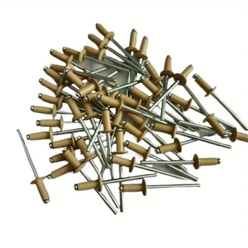 50pcs Color Painted Blind Rivets RAL1001 Round Head Hollow Rivets Industrial Fasteners Aluminium Steel Home Decor Rivets 5/32"