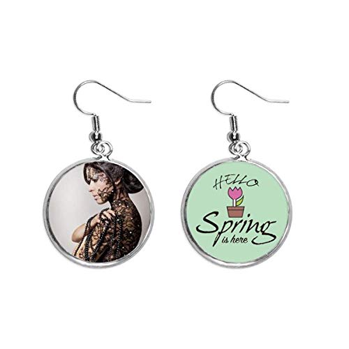 Pendientes de primavera de estilo la religión brunette beauty con colgante decorativo GAL