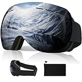 [Gagaciso] スキーゴーグル スノーゴーグル スノーボードゴーグル 240°OTG広い視界 2層球面レンズ 曇り防止 スポーツ用ゴーグル 99%UVカット 3層スポンジ メガネ対応 防風/防塵/防雪/防曇/防放射 男女兼用 軽量と耐衝撃 適用大人男女の登山またはスキー用のスポーツ