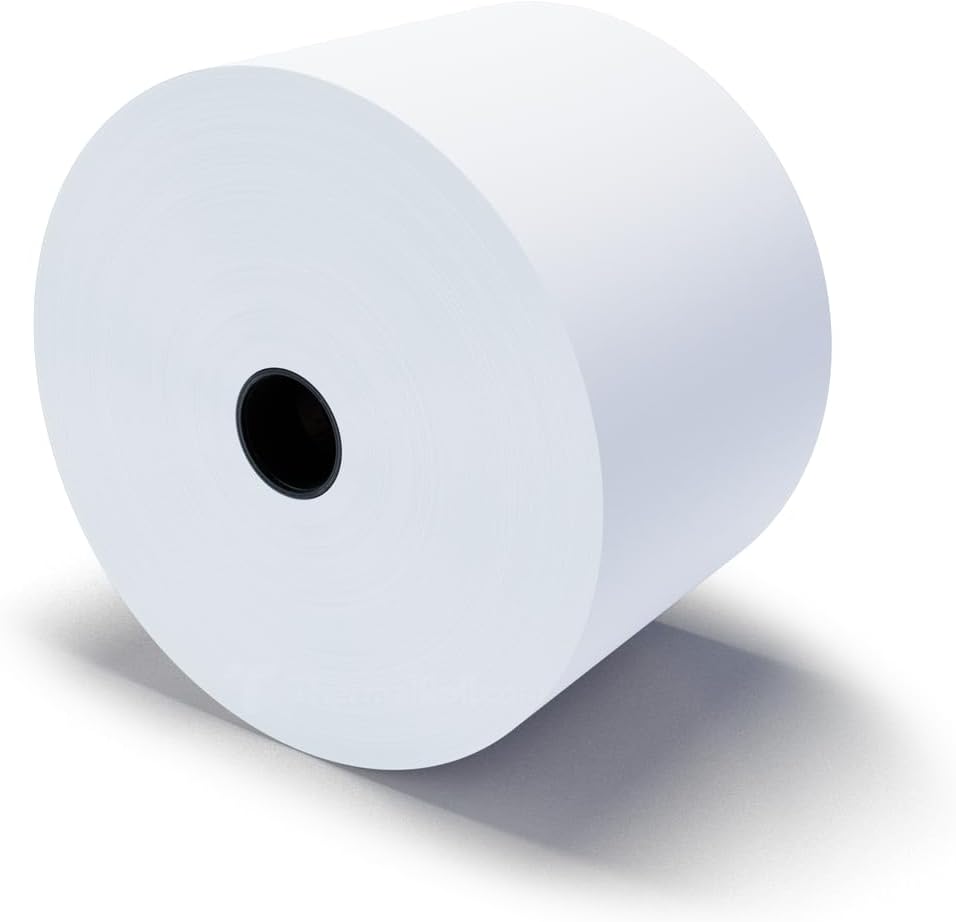 (50 Rolls) 3'' x 95' White/Canary 2 Ply Carbonless Kitchen Printer Paper Cash Register Receipt Rolls for SP2000, UP389, 480, 220, 250, 900, 07901, 07706