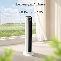 Levoit 20dB leiser DC Motor Turmventilator, 7,9m/s Kühlwind Standventilator – Ansicht 6