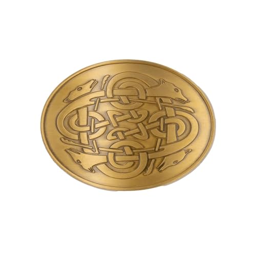 Image of Briomhar Irish Celtic Belt Buckle for Men - Oval Silver Belt Buckle Made in Ireland