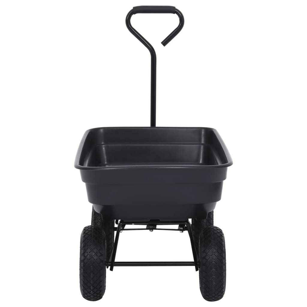 Generic Garten-Kipp-Handwagen, 300 Kg, 75 L, Grün, Langlebig, Einfach zu Montieren, PU-Gummiräder, für Gartenarbeiten, Lagerung und Entladen von Vorräten (Schwarz)