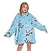 Produktbild THREE POODLE Decken Hoodie, Oversize Hoodie Decken Pullover Kuschelpullover für Kinder, Warm und Weiches Futter, Übergroßer Hoodie Sherpa-Decke, Verschiedene Muster Verfügbar