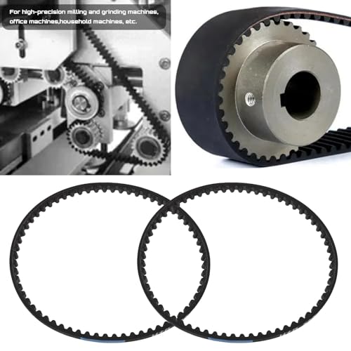 eMagTech HTD320-5M-5 Gummi-Zahnriemen, 64 Zähne, 320 mm Umfang, 5 mm Teilung, 5 mm Breite, geschlossener Synchronriemen für industrielle Anwendungen, Automatisierungssysteme, 2 Stück