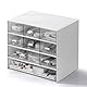 MUXHEL Stapelbarer Schreibtisch-Organizer mit 9 Schubladen, 4-tier Aufbewahrungsbox Kunststoff, Schubladenbox Weiß für Makeup,Schmuck, Bürobedarf, Stifte