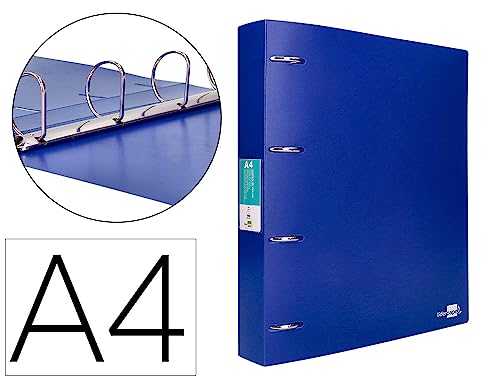 Liderpapel 4 Mixed Ring Binder 40 mm Polypropylene DIN A4 Translucent Blue - Image 2