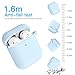 CTYBB for Airpod Case,Silicone Airpods Case Cover with Fur Ball Keychain Compatible with Apple Airpods 2/1 (Front LED Visible) Light Blue