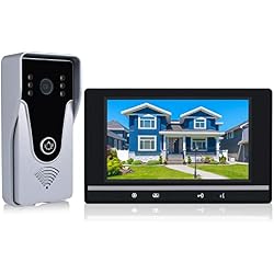 Wired Video Intercom System, 7 Inch Monitor and Aluminum Alloy Doorbell Camera, 2-Way Intercom Audio Video Doorbell Intercom Kits, Support Monitoring, Unlock indoor/outdoor for Home Security System