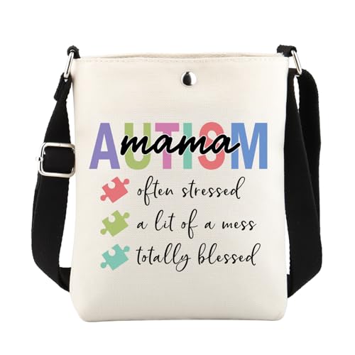 FUSTMW Autism Awareness Bucket Bag with Adjustable Shoulder Strap