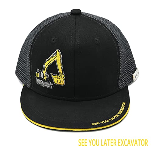 Waldeal Boys' Excavator Hat, See You Later Digger Construction Vehicles Flat Bill Trucker Cap #TOP1