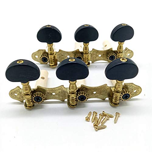 Plmvhpb Clavijas de AfinacióN de Cuerdas de Guitarra CláSica Izquierda Derecha Claves de Afinadores de Cabezales de MáQuina Accesorios de Guitarra Profesional 3L3R, Negro