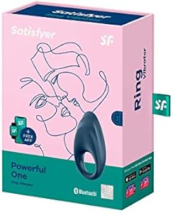 Satisfyer Powerful One Connect App Cock Ring | Anillo de silicona para el pene | Juguetes sexuales para hombres | Impermeable (IPX7) | Anillo vibrador para el pene con efecto de estasis sanguínea