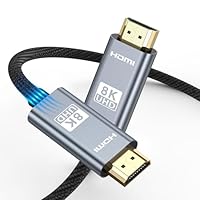 AXFEE Câble HDMI 2.1 8K 4K, 1m HDMI Câble Tressé Ultra Haute Vitesse 48Gbps, 8K 60Hz 7680x4320, 4K 120Hz, Supporte Dynamic HDR, EARC, Dolby Vision, Compatible Avec HDTV, PS5, PS4, Xbox, RTX