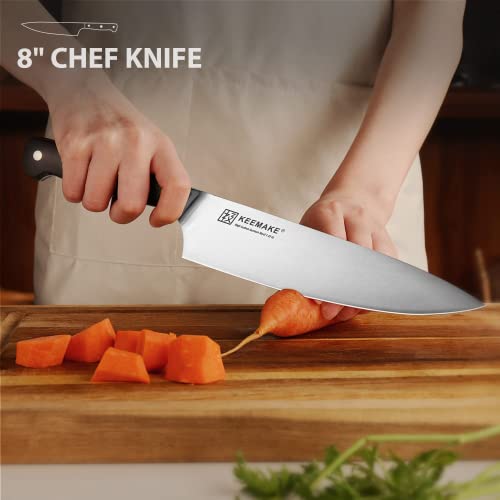 Foto von KEEMAKE Messerset, 6-teilig Küchenmesser Set mit Kunststoff Griff, Scharfes Messer Set aus hochwertigem Edelstahl für Küche, Einfach zur Reinigung