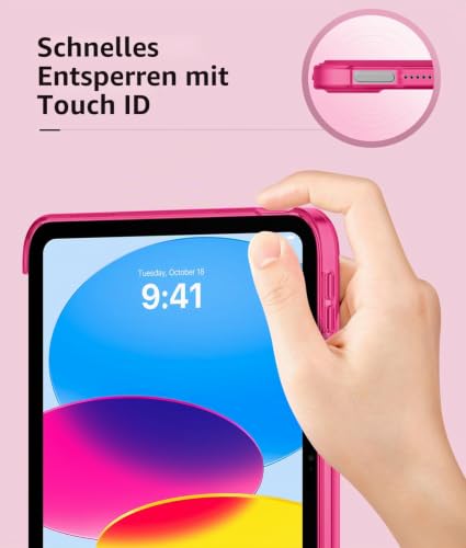 MoKo Hülle für iPad (A16) 11./10. Generation (2025/2022),Helles Rosa – Ansicht 3