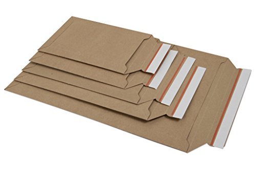 100 Versandtaschen braun aus Vollpappe Karton DIN A4+ - flach: 353x250mm / aufgestellt235x200x50mm (Artikel:PS.204)