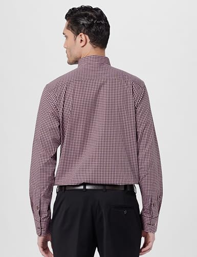 Image of Park Avenue Men's Pure Cotton Checks Pattern Slim Fit Semi Cutaway Collar Full Sleeve Formal Shirt