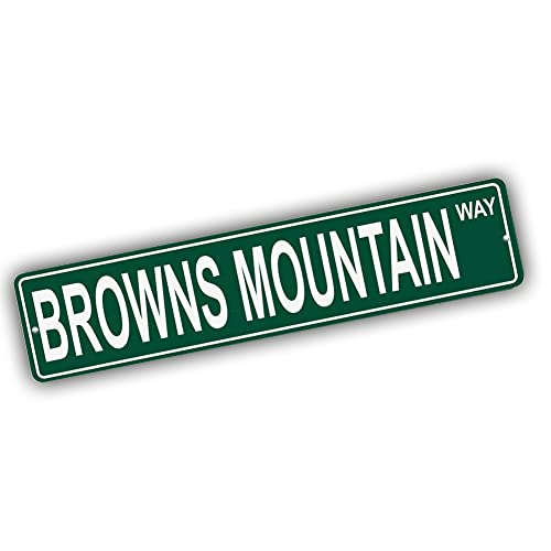 Brotherhood Aluminum Street Sign for Browns Mountain - Maine Man Cave Decor