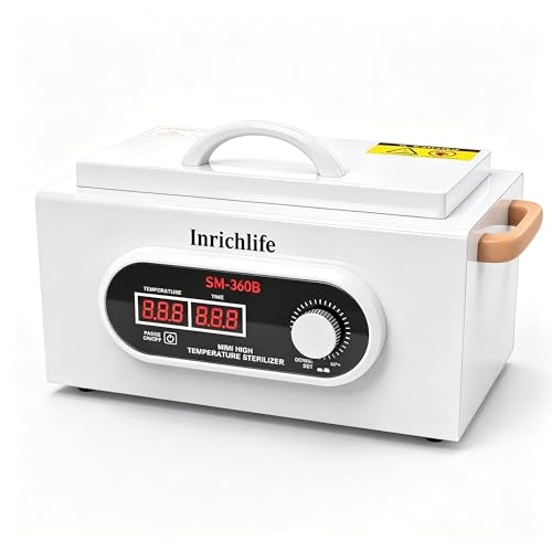 High-temperature sterilizer, 110V 300W, maximum temperature 230℃ (446℉), digital control, hair and nail tool dry heat sterilizer