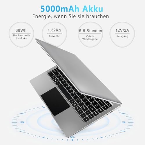 WOZIFAN Laptop 14 Zoll mit Windows 11 und 6GB RAM