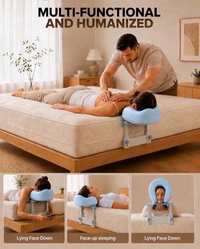 Olaeleay Massage Headrest for Bed – Adjustable Massage Face Cradle at Home that Turns Any Bed into a Comfortable Table for Home Spa, Couples Relaxation, Beauty & Tattoo Sessions — view 4