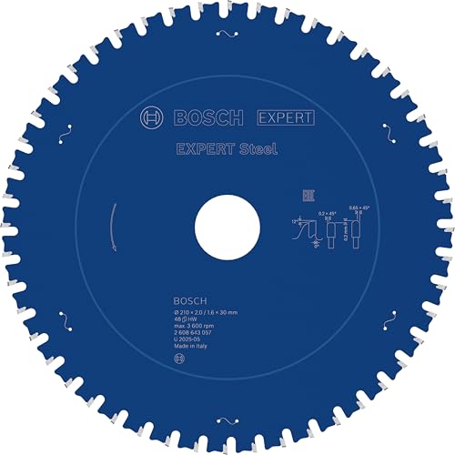 Bosch 2 608 643 057 - Hoja de sierra circular Expert for Steel (210 x 30 x 2,0 mm, 48)
